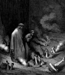 Those accused of simony Dante showed buried upside-down in&nbsp;hell